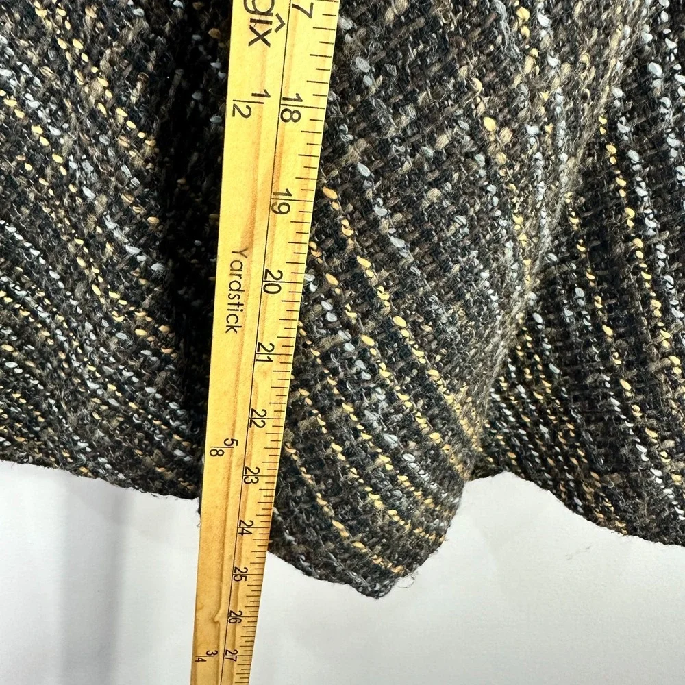 H&M Pencil Skirt 8 Black Boucle Ruffle Tweed Old Money Office Chic Dark Academia